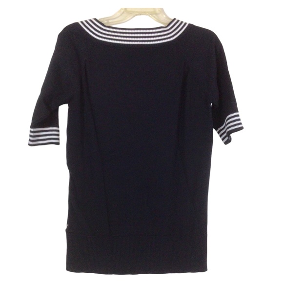 Bamboo Traders Women's Striped V-neck Sweater L - Picture 2 of 3